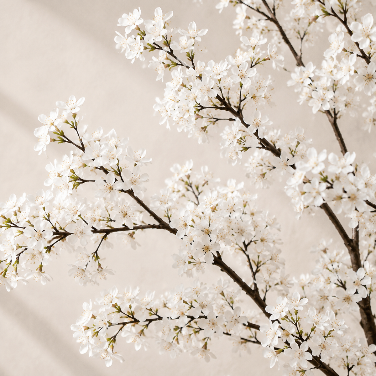 Cerisier en fleurs artificiel 210 cm — blanc